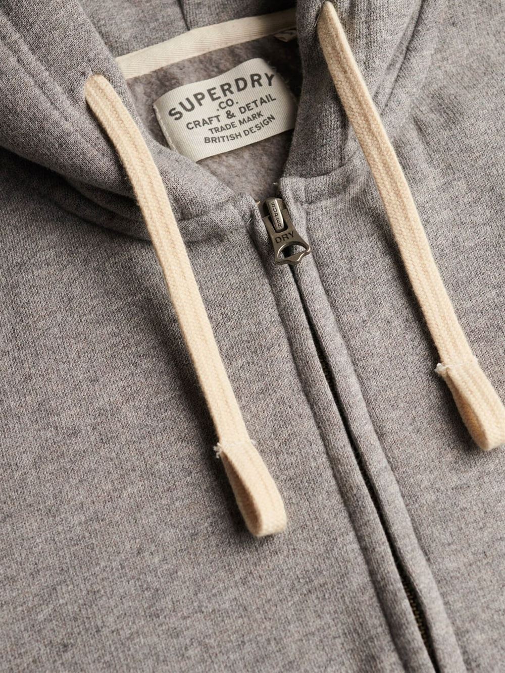 Superdry Felpa Monogram Embroidered Zip Hoodie Grigio Scuro Etichetta