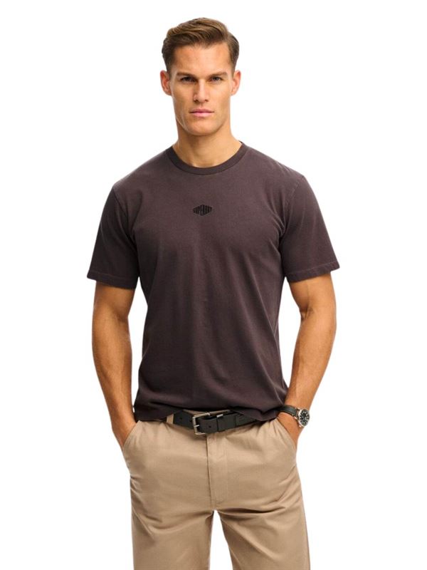 Superdry T-shirt Micro Logo Grigio Ardesia Scuro Frontale