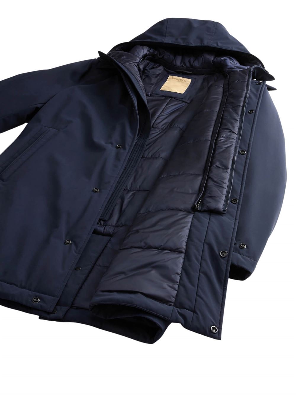 Woolrich Stretch 2 in 1 Carcoat Melton Blue Interior
