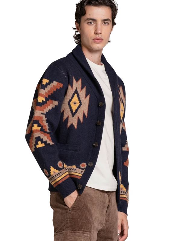 Impure Cardigan Sawyer Blu Navy Lato