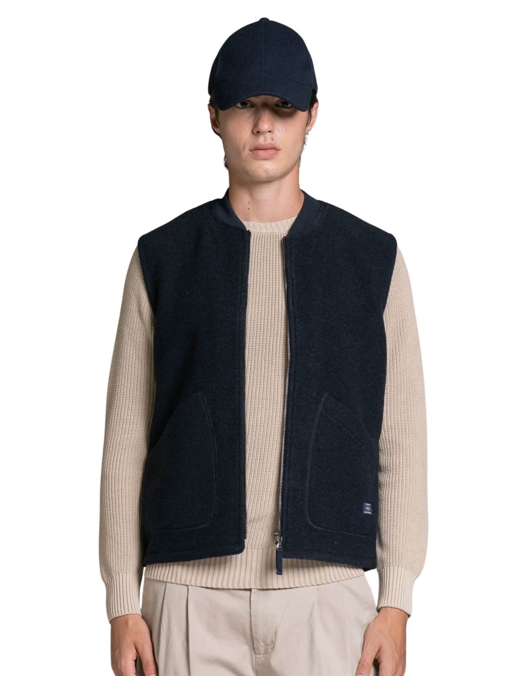 Impure Gilet Terry Blu Navy Frontale