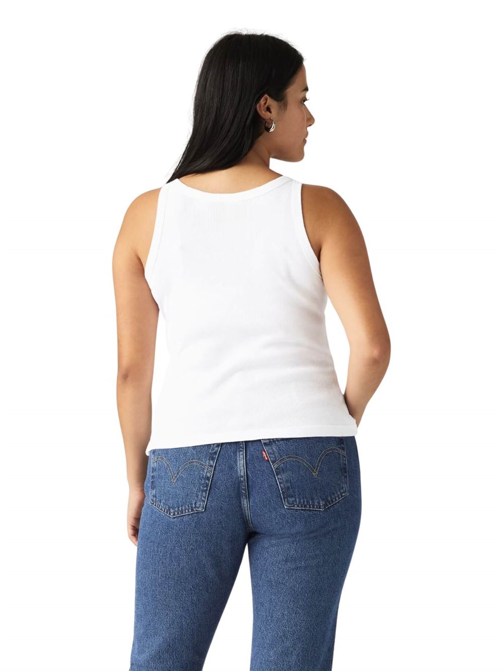 Levi's Canotta Essential Racer Tank Top Bianco Retro