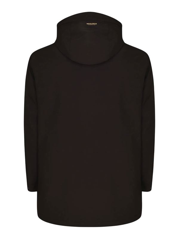 Woolrich Giacca Soft Shell Barrow Mac Coat Nero Dettaglio Retro