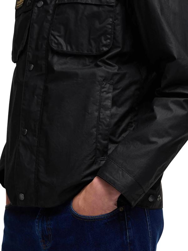 Barbour International Merton Waxed Jacket Black Side