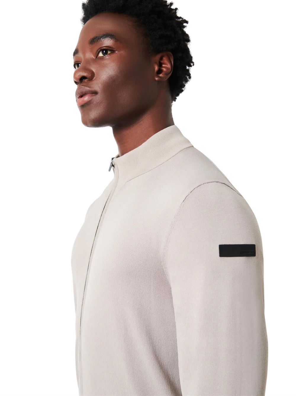 RRD Maxell Full Zip Knit White Sand Detail