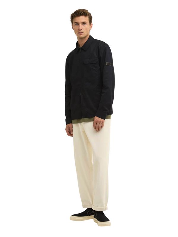 Barbour International Overshirt Warren Nero Frontale Intera