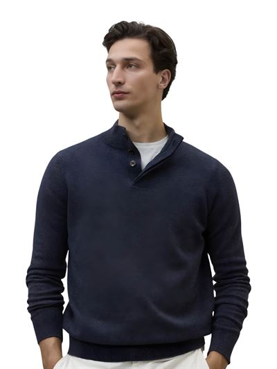 Ecoalf Maglione Cordia Blu Navy Frontale