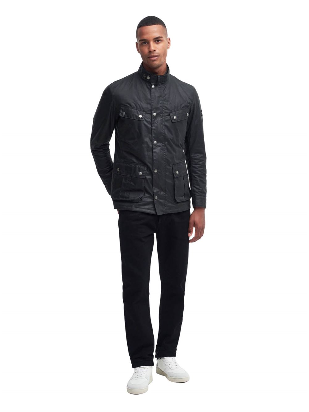 Barbour International Giacca Cerata Duke Wax Salvia Frontale Intera