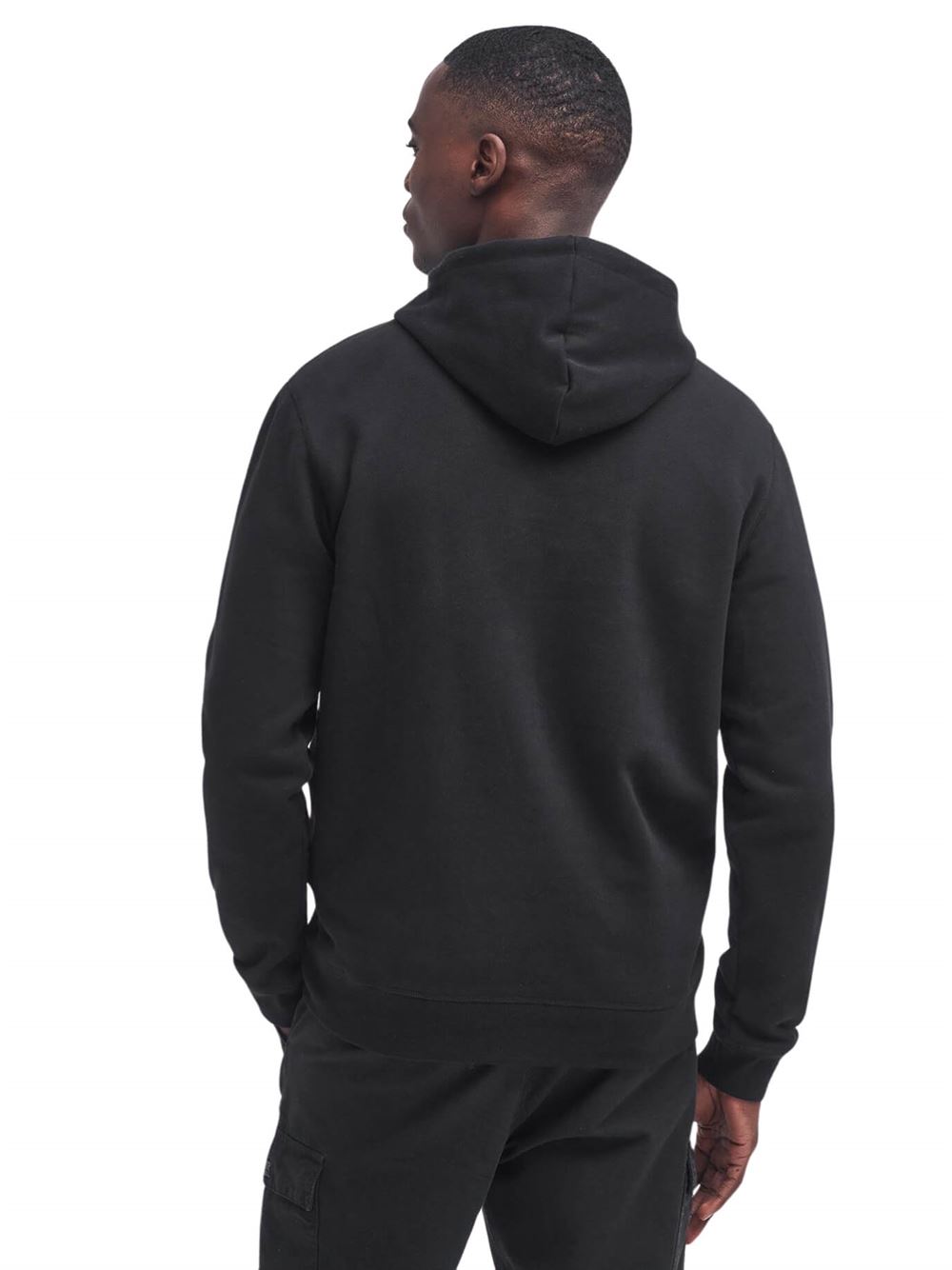 Barbour International Small Logo Hoodie Black Back