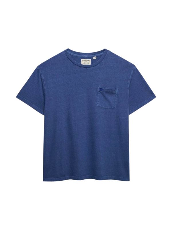 Superdry Classic Cotton Linen Pocket Tee Montauk Blue