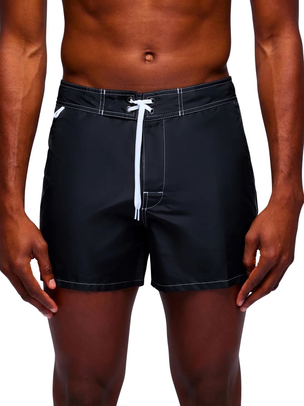 Sundek Costume da Bagno Corto Iconic Taffeta Nero Frontale