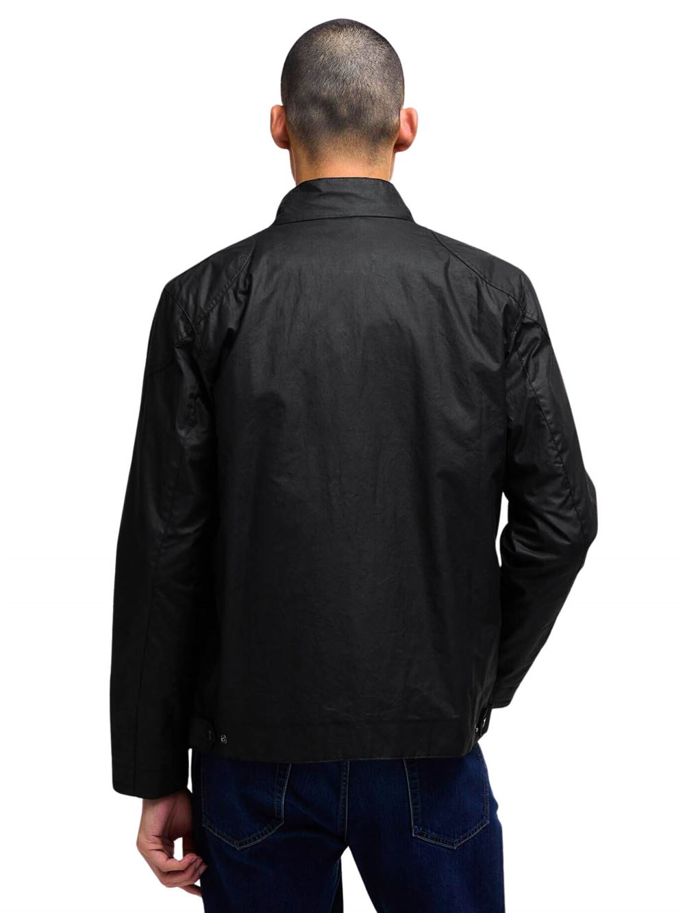 Barbour International Merton Waxed Jacket Black Back