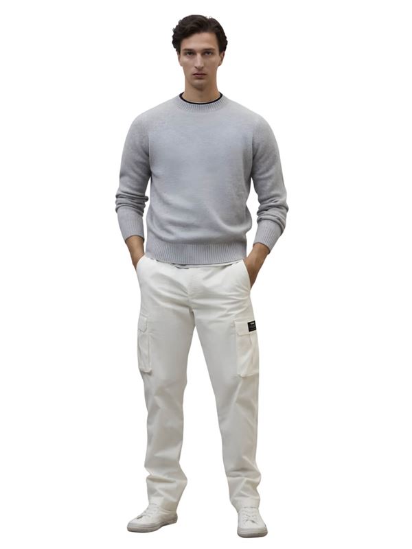 Ecoalf Maglione Marula Grigio Chiaro Frontale Intera