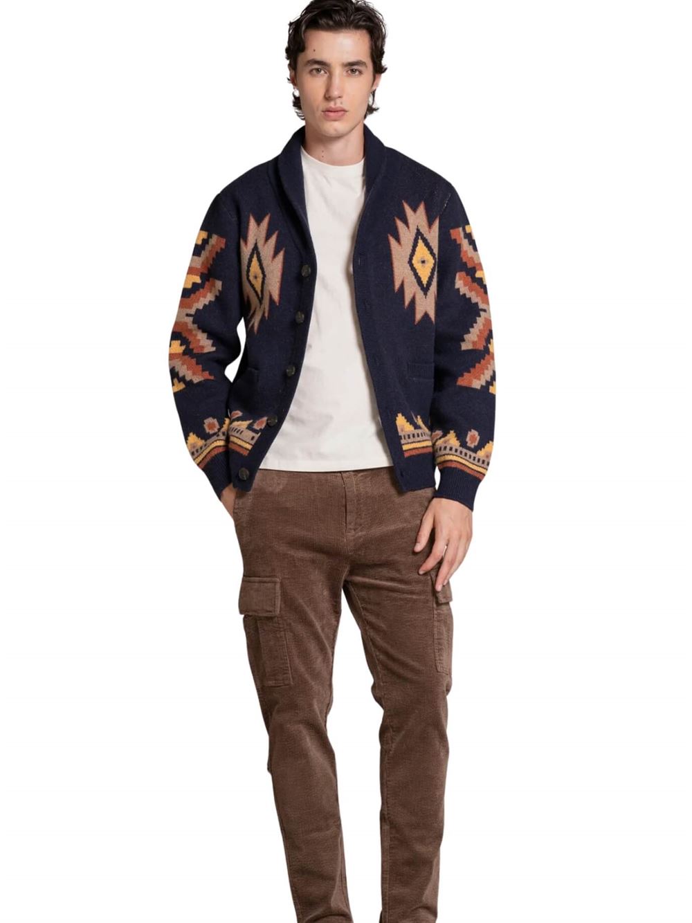 Impure Cardigan Sawyer Blu Navy Frontale Intera