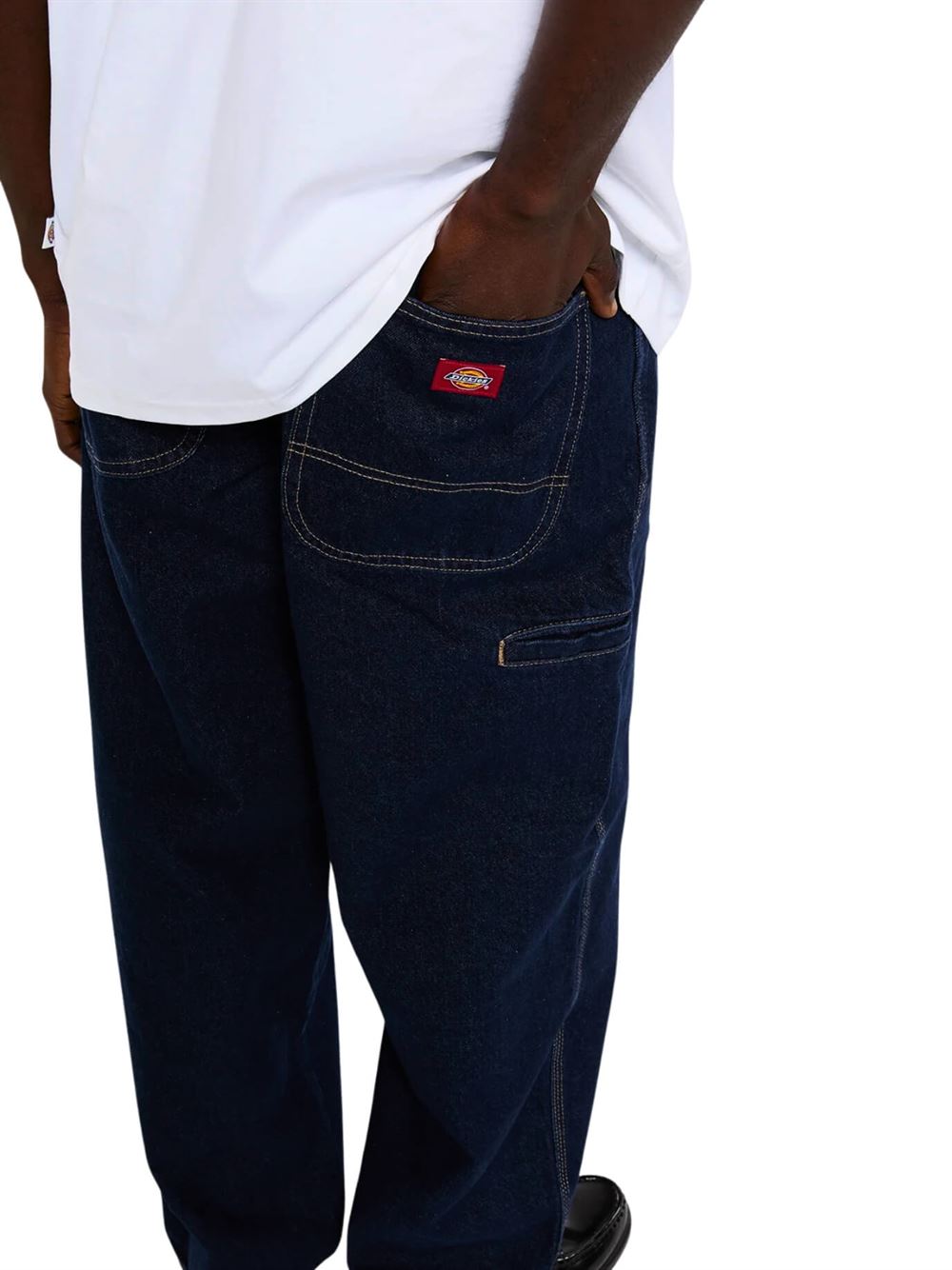 Dickies Jeans 958 Baggy Tapered Work Blu Lavato Logo