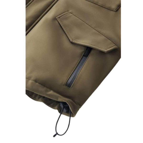 Woolrich Giacca Uomo Soft Shell Field Jacket multitasche dark green M tasca