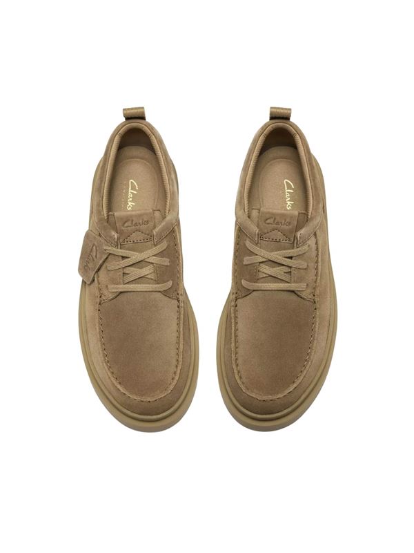 Clarks Scarpe Polden Moc Dark Sand Top Side