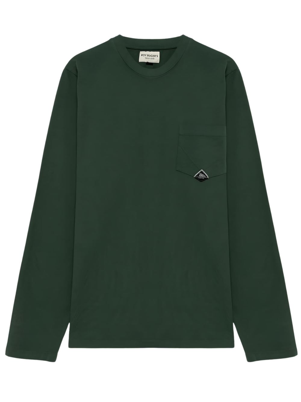 Roy Roger's T-shirt Pocket LS in Jersey Verde Frontale