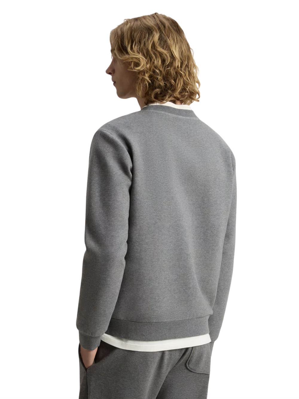 Woolrich Felpa Logo Interlock Carbone Melange Retro