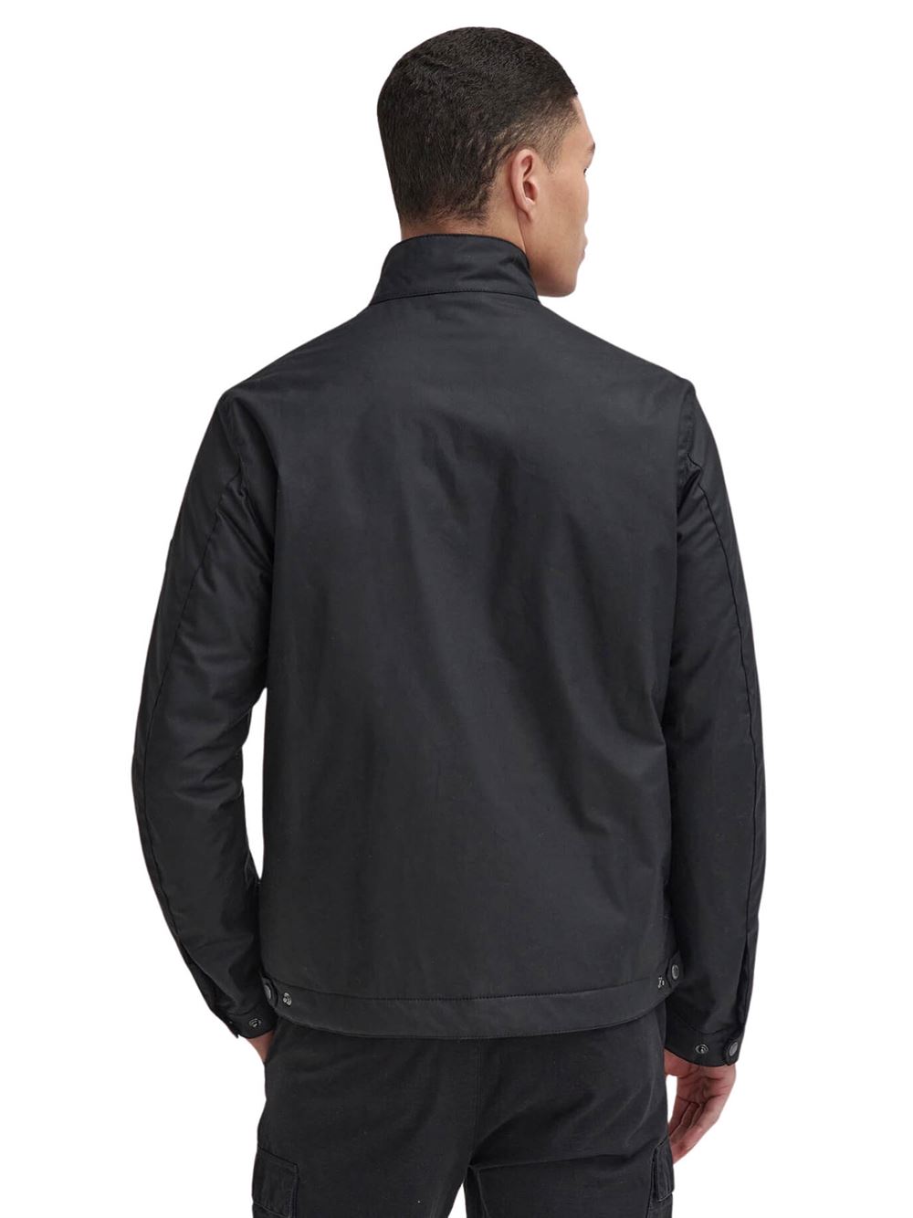 Barbour International Giacca Cerata Harrington Lutlaw Nero Retro