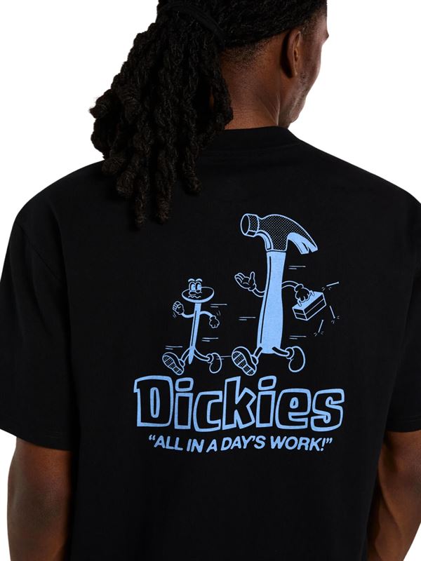 Dickies T-shirt Fairlawn Nero Dettaglio Retro