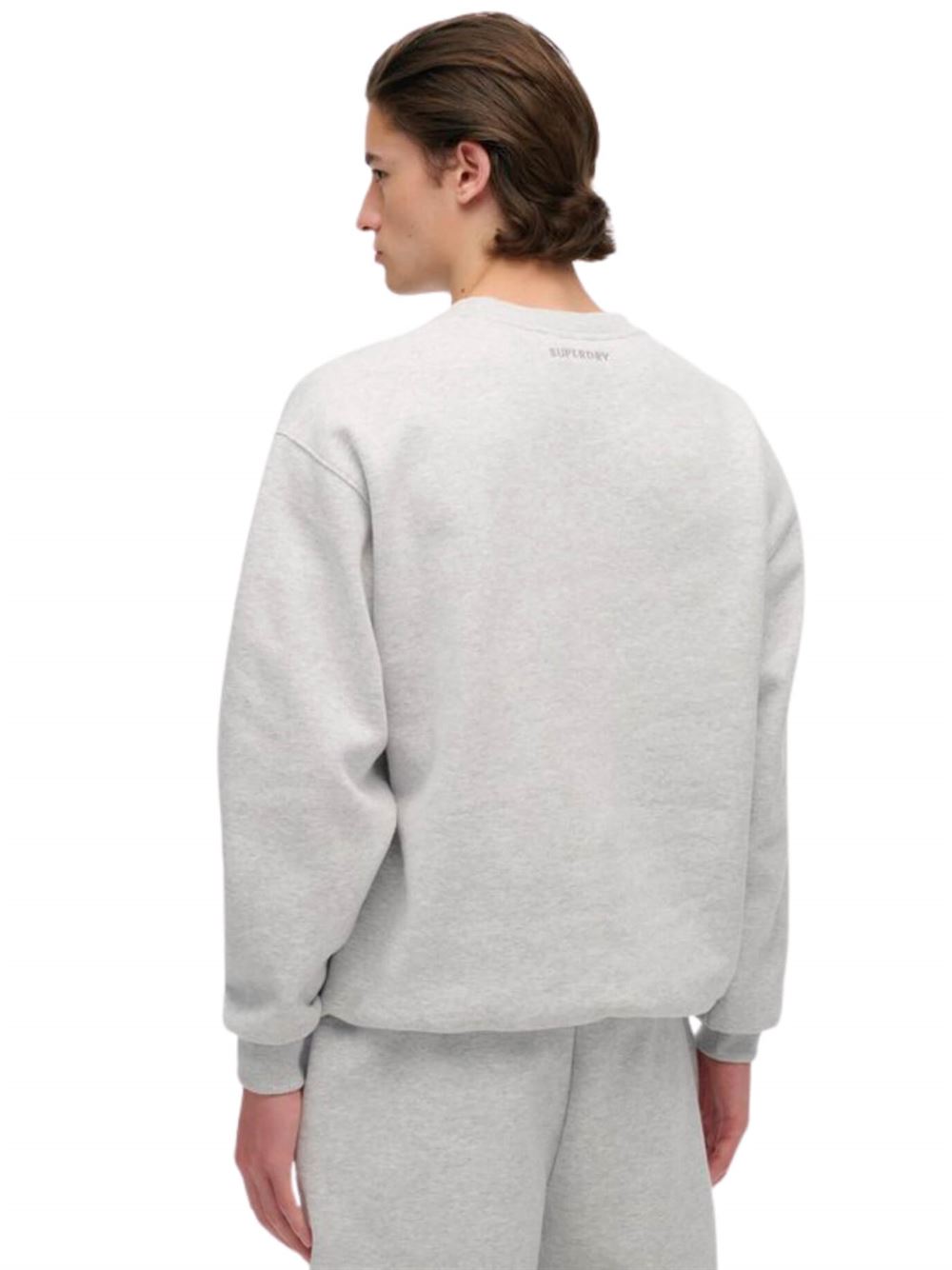 Superdry Felpa Blank Oversize Crewneck Cadet Grey Marl Retro