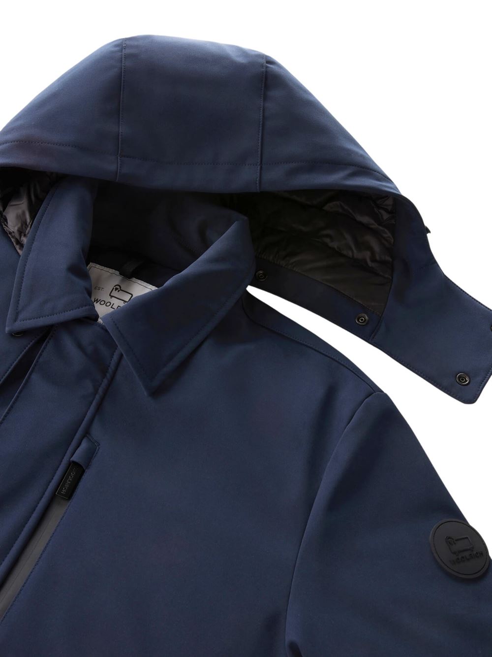 Woolrich Giubbino Barrow Mac Tech Soft Shell Coat Blu Melton Cappuccio