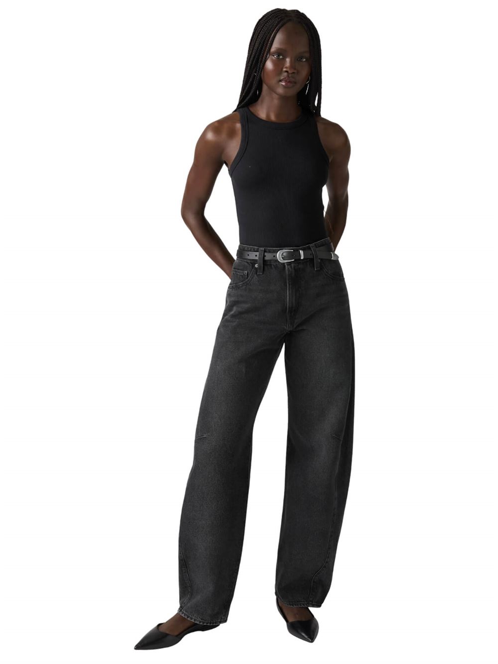 Levi’s Jeans Baggy Dad Barrel Black Frontal
