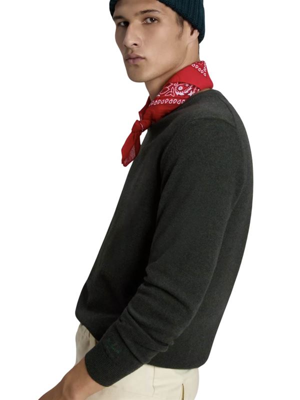 Woolrich Lambswool Crewneck Greenstone Side