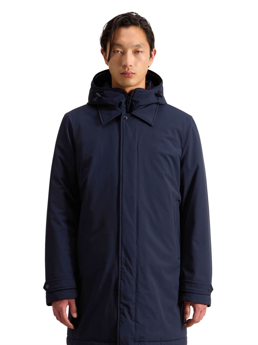 Woolrich Stretch 2 in 1 Carcoat Melton Blue Front