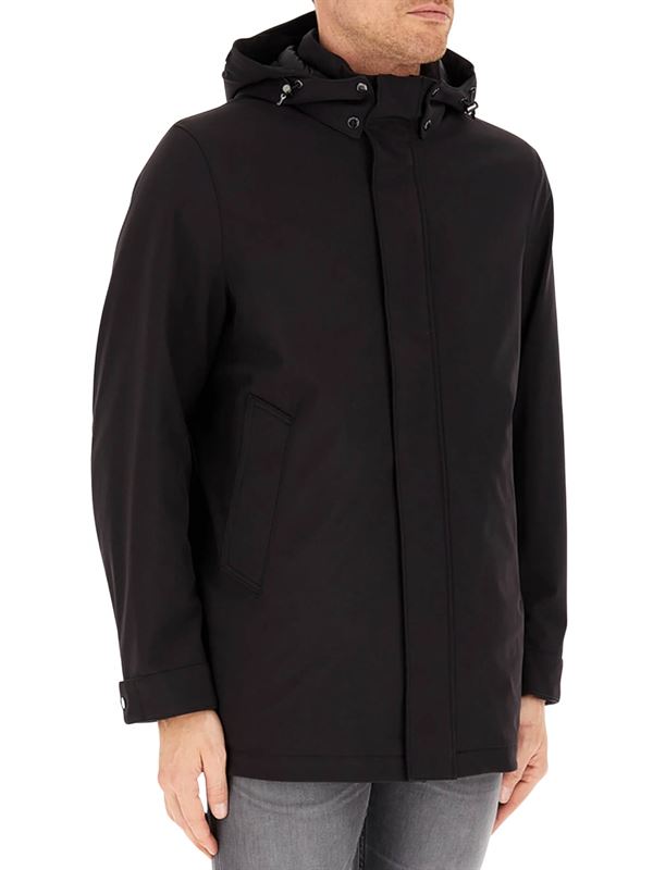 Woolrich Giacca Soft Shell Barrow Mac Coat Nero Lato
