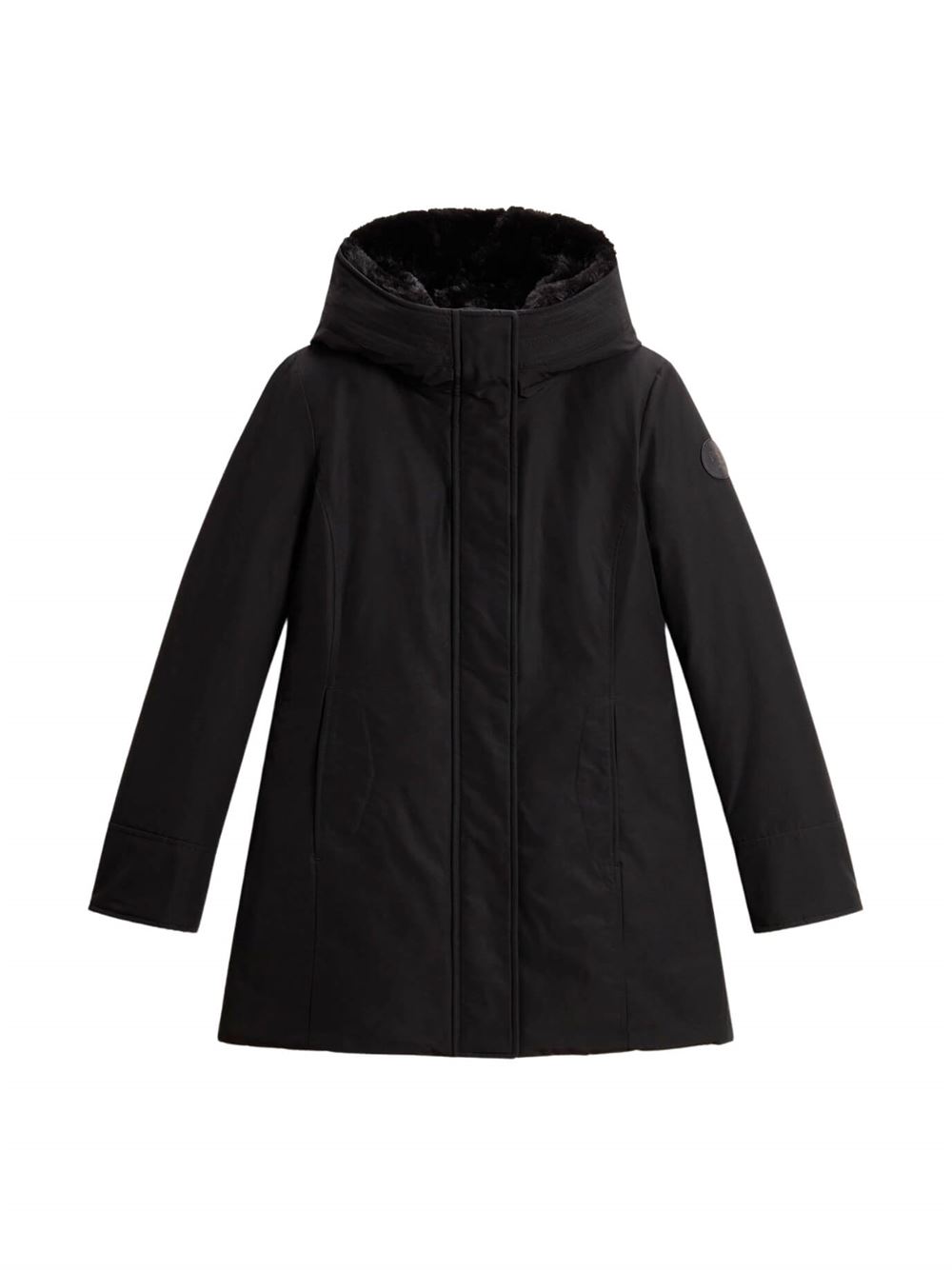 Woolrich Boulder Faux Fur Parka Jacket Black