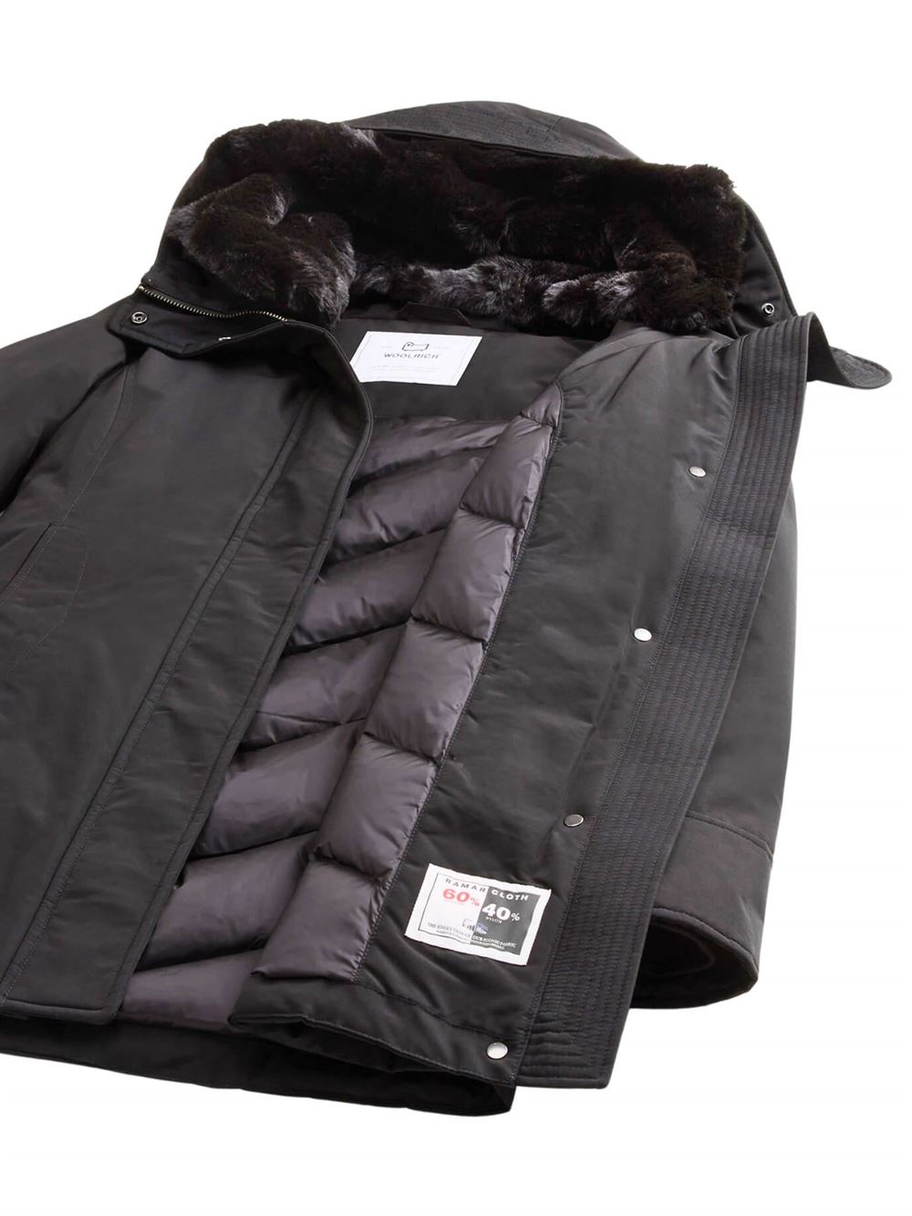 Woolrich Boulder Faux Fur Parka Jacket Black Inside