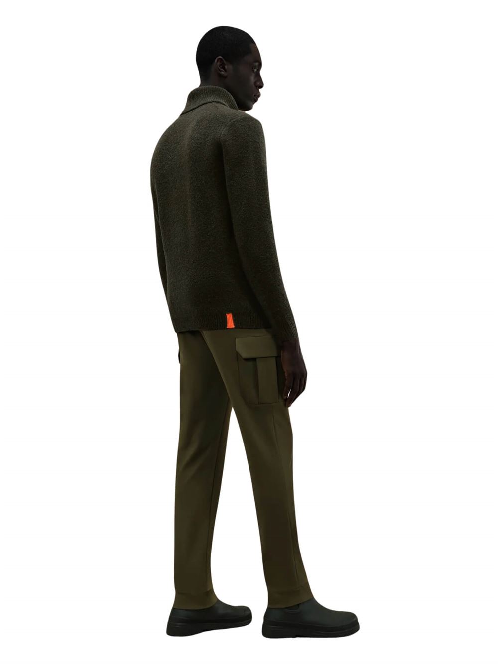 RRD Bouclè Turtleneck Knit Military Green Back