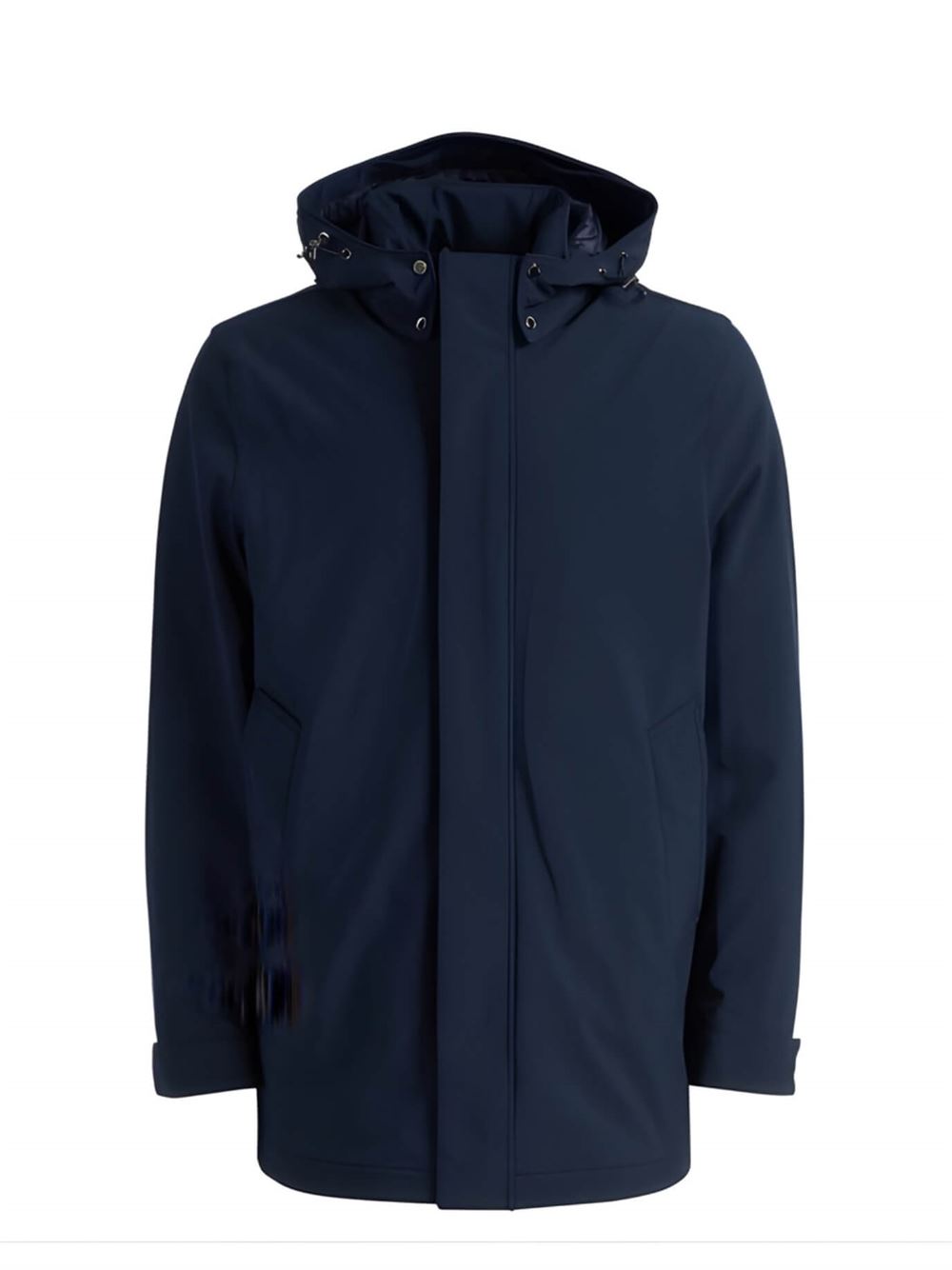Woolrich Soft Shell Barrow Mac Coat Melton Blue