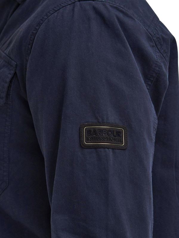 Barbour International Overshirt Arlo Blu Navy Dettaglio