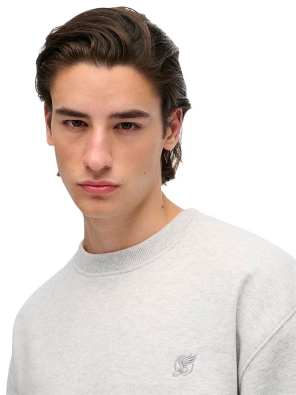 Superdry Felpa Blank Oversize Crewneck Cadet Grey Marl Dettaglio