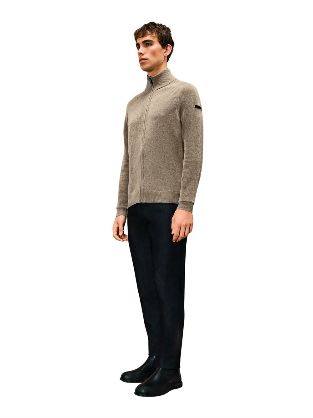 RRD Velvet Full Zip Knit Blue Black Frontal