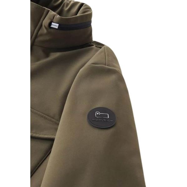 Woolrich Giacca Uomo Soft Shell Field Jacket multitasche dark green M collo