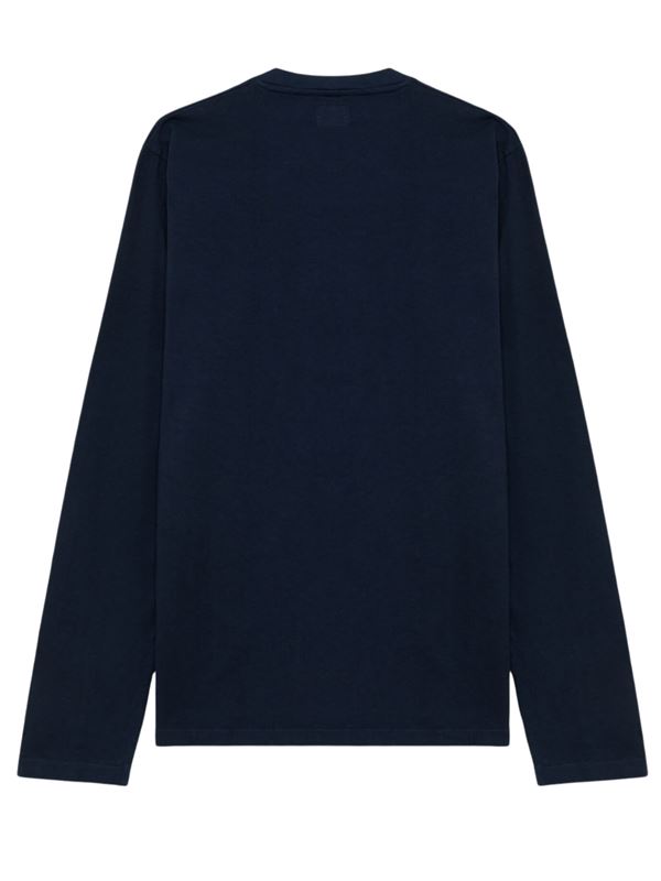 Roy Roger's T-shirt Pocket LS in Jersey Blu Navy Retro
