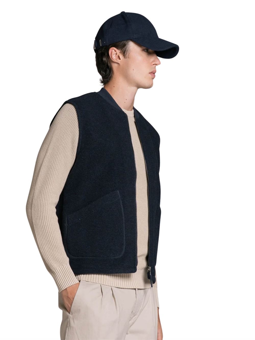 Impure Gilet Terry Blu Navy Lato