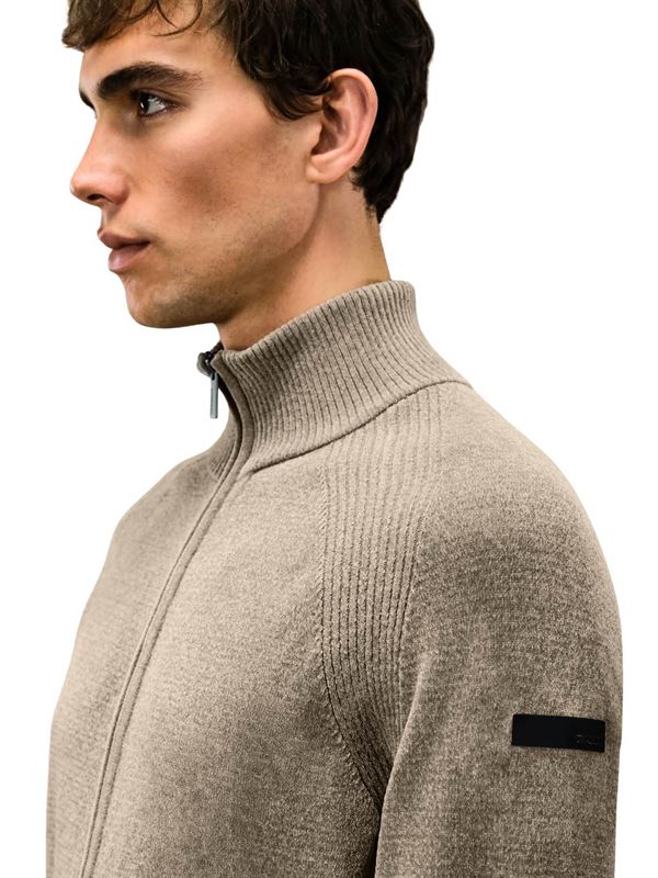 RRD Velvet Full Zip Knit Blue Black Detail