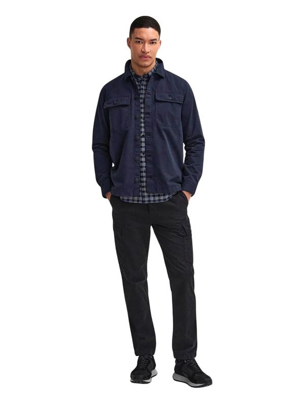 Barbour International Overshirt Arlo Blu Navy Frontale Intera
