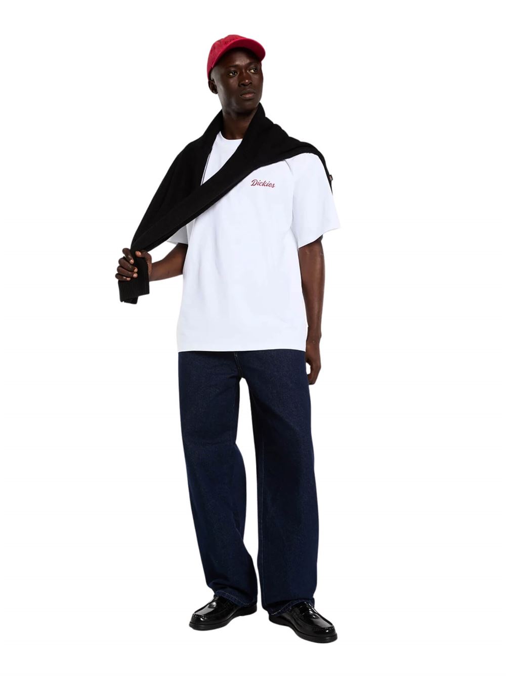 Dickies Jeans 958 Baggy Tapered Work Blu Lavato Frontale Intera