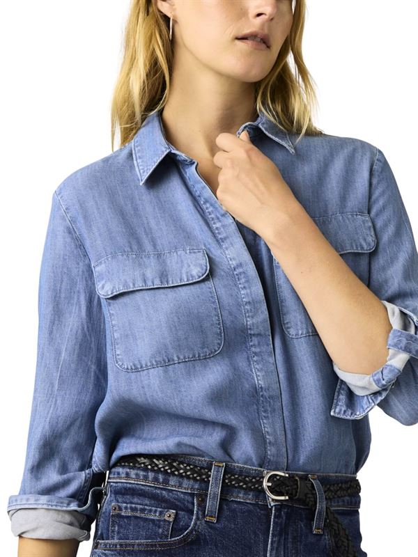 Levi's Camicia Elaine Utility Lightweight Blu Chill Girl Dettaglio