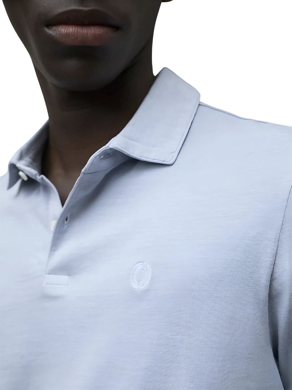 Ecoalf Polo Theo Blu Polvere Dettaglio