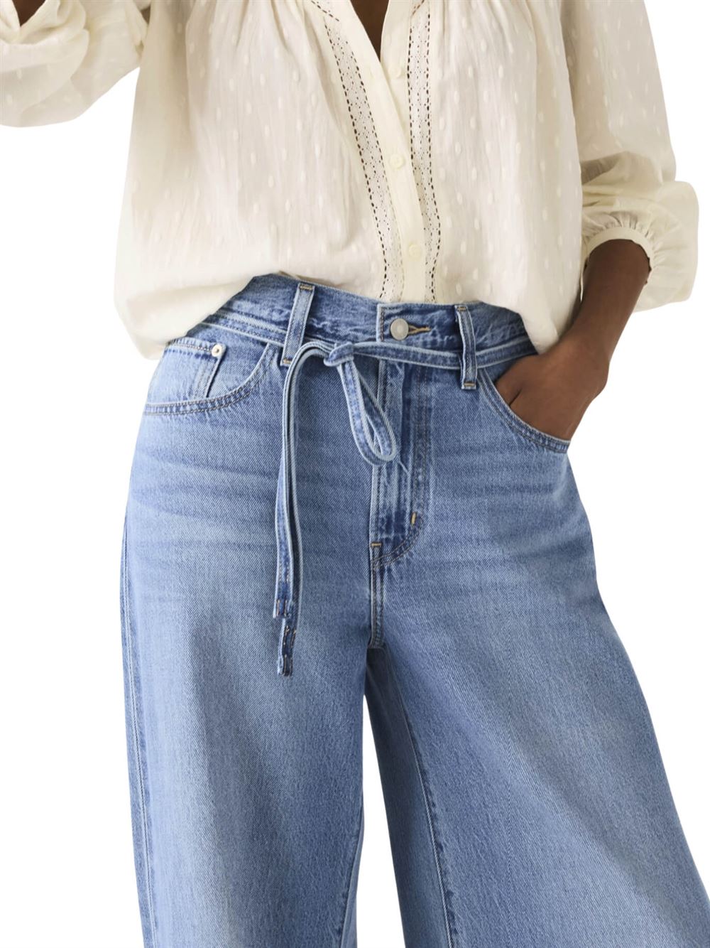 Levi’s Jeans XL Straight Lightweight Blu Good Grades Tencel Dettaglio