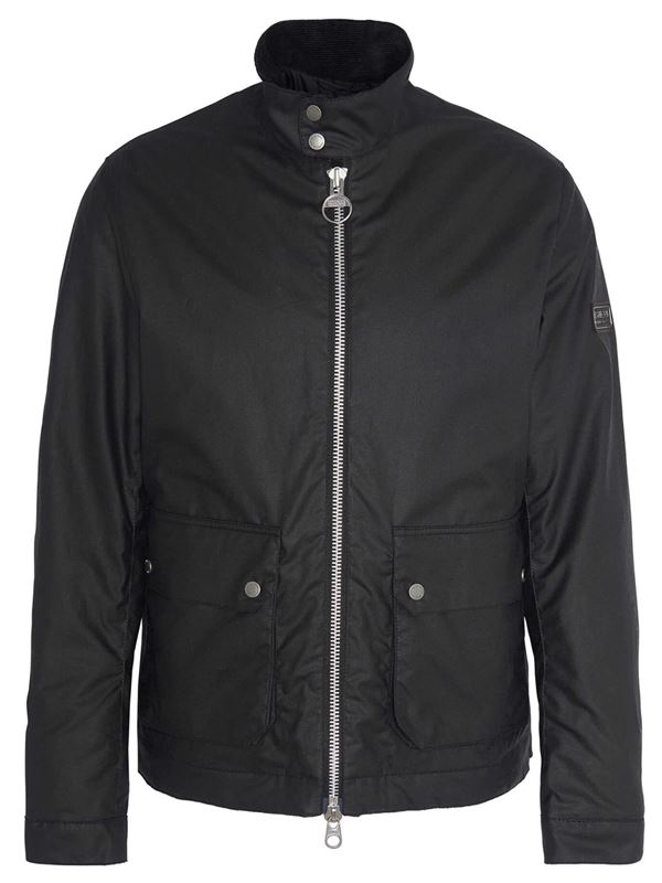 Barbour International Lutlaw Harrington Waxed Jacket Black