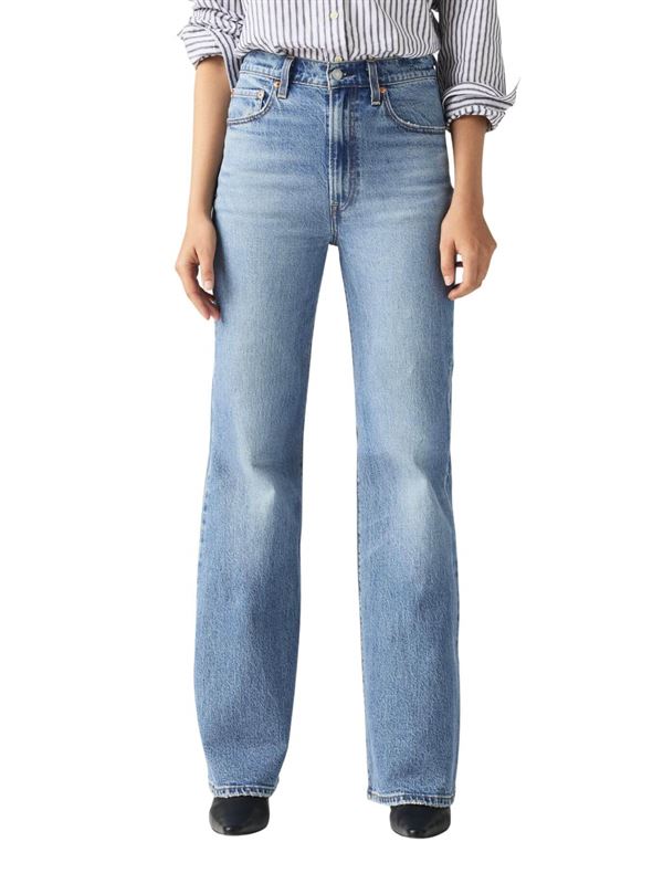 Levi's Ribcage Bell Jeans Next Saturday No Crease Blue Front
