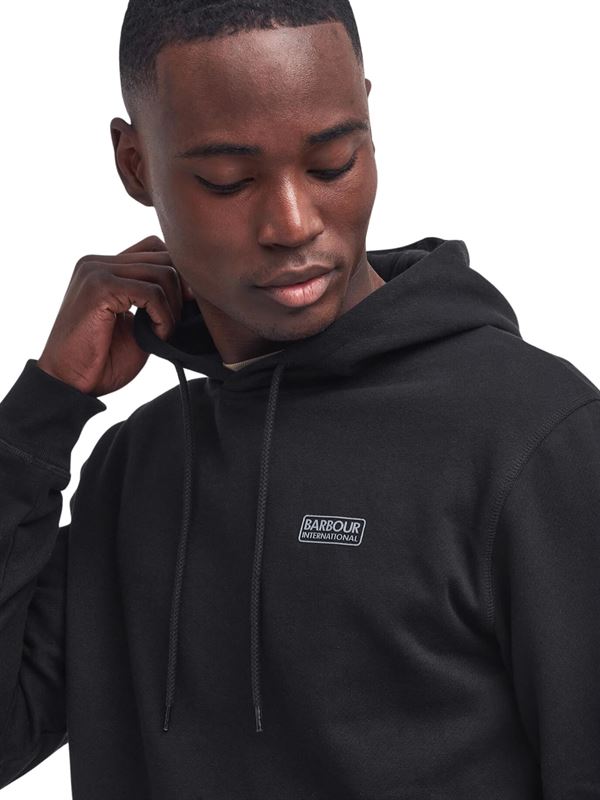 Barbour International Felpa Small Logo Hoodie Nero Dettaglio
